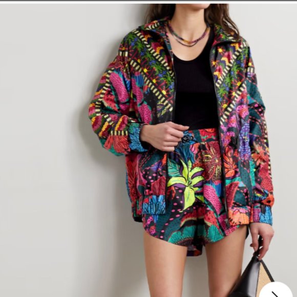 FARM Rio Jackets & Blazers - Farm Rio Women’s Black Cool Leopards Windbreaker